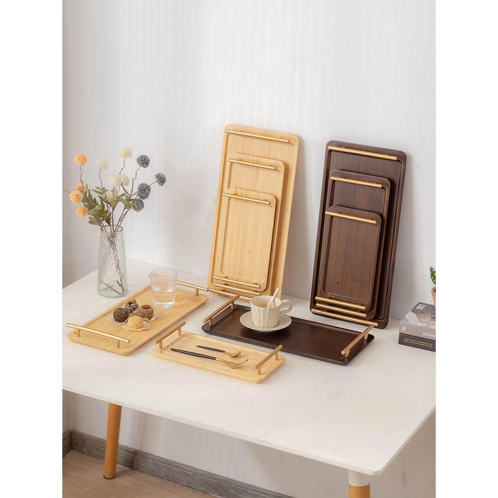 竹托盘长方形日式餐盘家用客厅茶几茶杯水杯收纳盘水果摆盘带提手,餐饮具,餐用托盘,淘宝优惠券,粉丝福利购,淘宝优惠卷