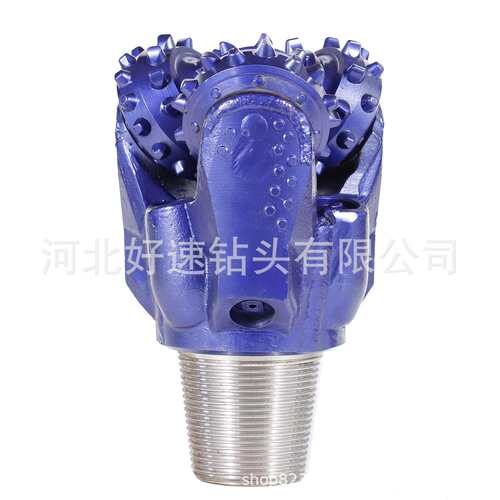 供应八寸半岩石钻孔三牙轮钻头216mm橡胶密封牙轮钻头IADC537