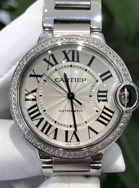 好价拍98新 卡地亚蓝气球系列钢自动机械表中性表W6920046后镶钻