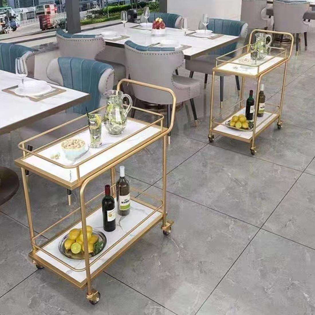 手推车酒店商场小推车餐厅上菜餐车置物架商用家用带轮子移动餐车