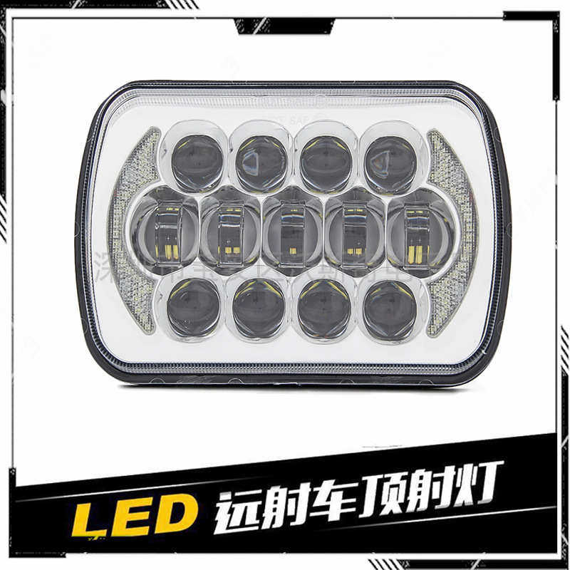 适用于 5x7吉普前大灯 7寸105W高功率JEEP方灯 6x7吉普卡车前大灯