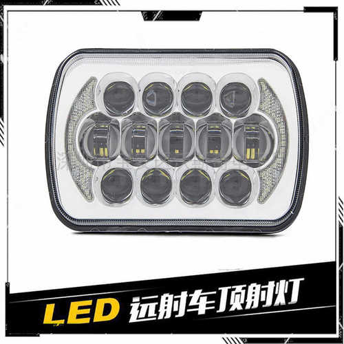 适用于 5x7吉普前大灯 7寸105W高功率JEEP方灯 6x7吉普卡车前大灯