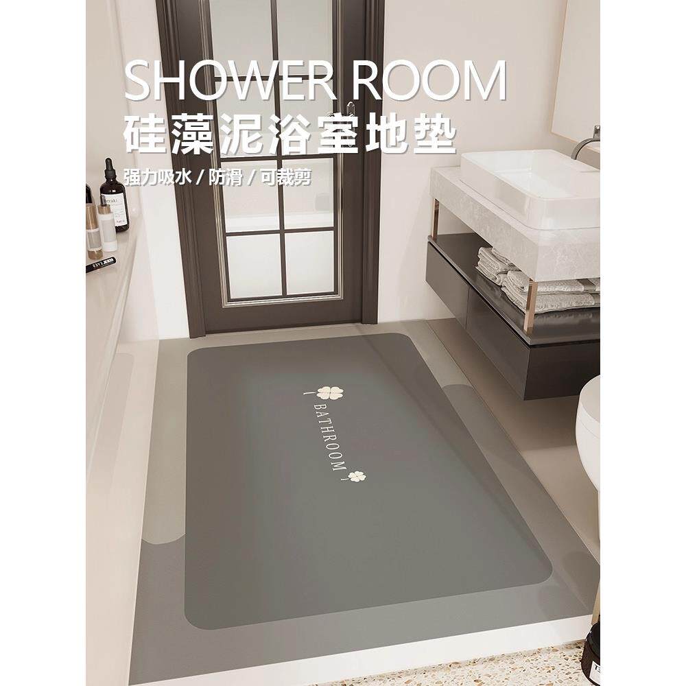 干湿分离卫生间地垫浴室门口硅藻泥吸水速干防滑大尺寸可裁剪脚垫