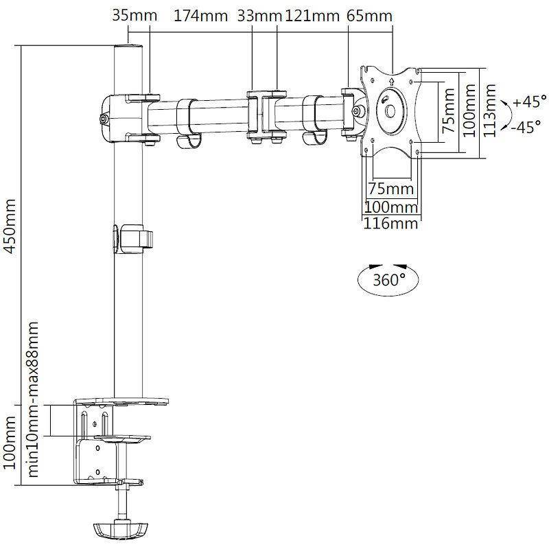 Braeck LDT067-C01213-27英寸液晶电脑显示器支架 桌面万向旋转升|ruв категории большой бытовой техники, большой бытовой арматура, телевизор, фитинги, телевизор рамы - от Buy2taobao.com для оказания профессиональной услуги покупки агента Taobao