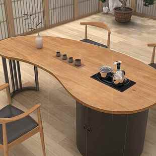 家用实木YM2023 0阳台桌茶桌椅组板简合简约现代小茶台办公室大泡