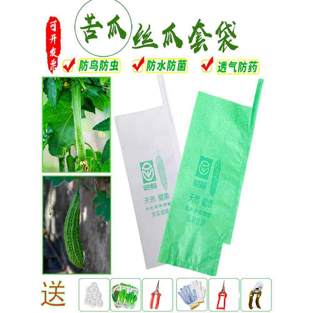 苦瓜专用套袋丝瓜袋防雨水防鸟防虫透气纯木浆纸白色黄瓜纸袋包邮