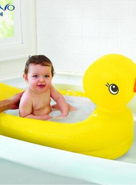 夏天室内充气小黄鸭水池宝宝鸭子水池充气儿童游泳池浴缸黄色水池