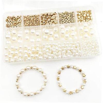 Mix 720 Pieces Pearl Suit Pentagram Spacer Bead Accessories