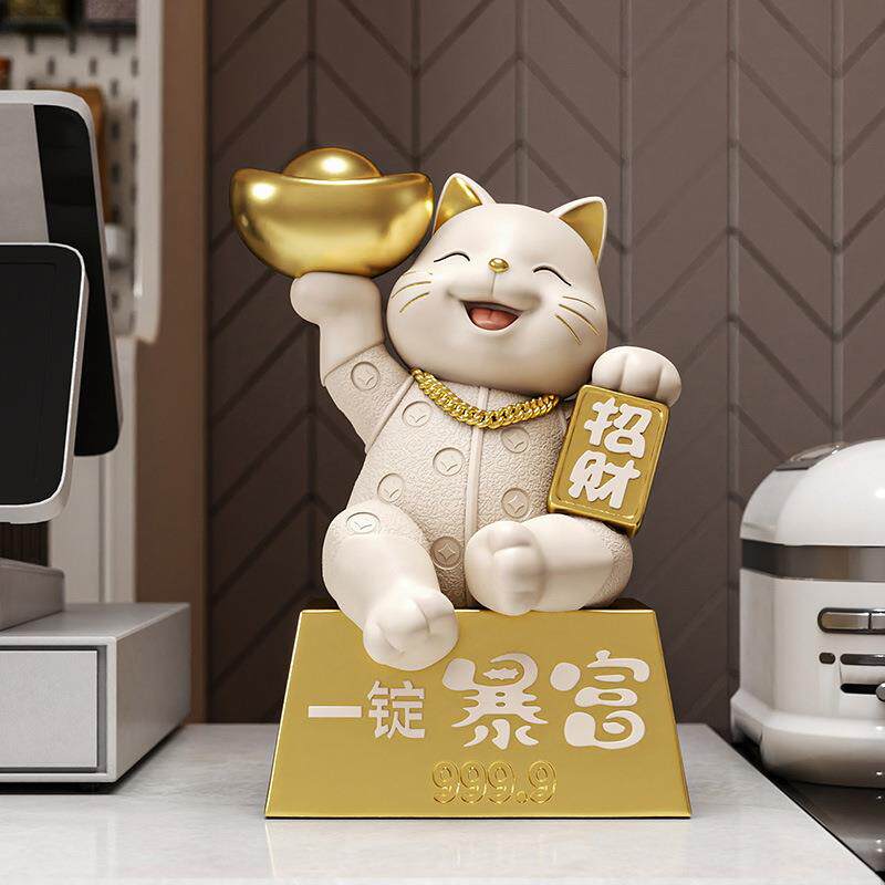 源头厂家招财猫暴富桌面装饰品摆件开业送礼收银前台办公室摆件
