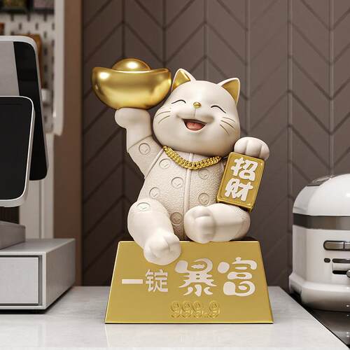 源头厂家招财猫暴富桌面装饰品摆件开业送礼收银前台办公室摆件