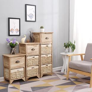 北欧实木斗柜装饰柜子卧室床头柜收纳柜储物复古客厅边柜角柜边柜