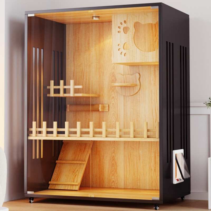 猫窝防水别墅超大猫屋猫空间猫舍家用大型猫猫内房室柜笼子实木猫