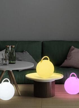 卧室小夜草843灯防水d户外圆球灯酒吧K坪TV遥控le发光圆球手提灯