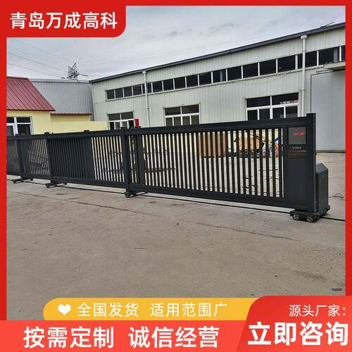 生产工厂学校移动伸缩大门山东厂家段滑门电动平移折叠门