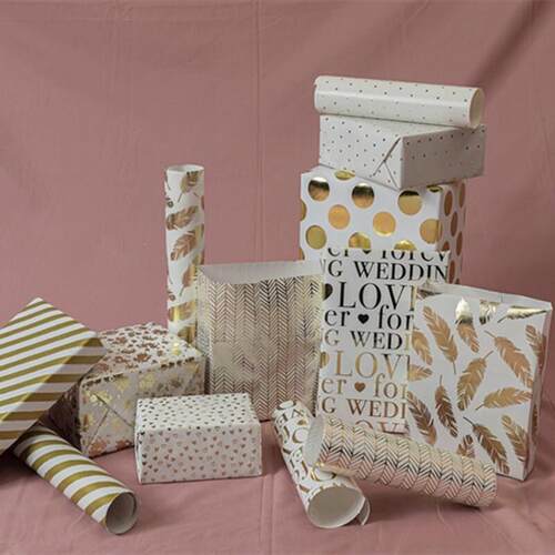 wrapping paper gift wrap luxury birthday gift paper烫金波点