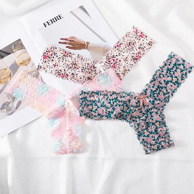 Sexy Lace T Pants Panties Low Waist Ladies Thongs 蕾丝内裤