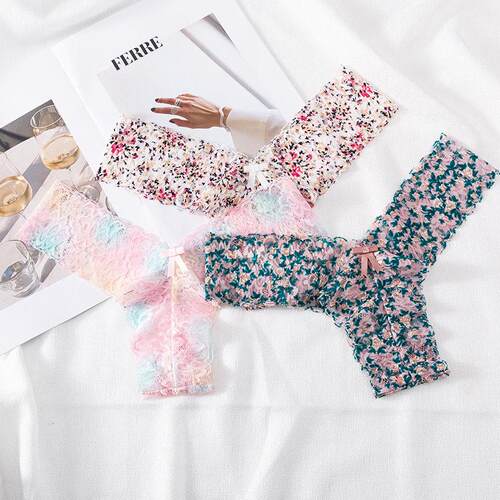 Sexy Lace T Pants Panties Low Waist Ladies Thongs 蕾丝内裤