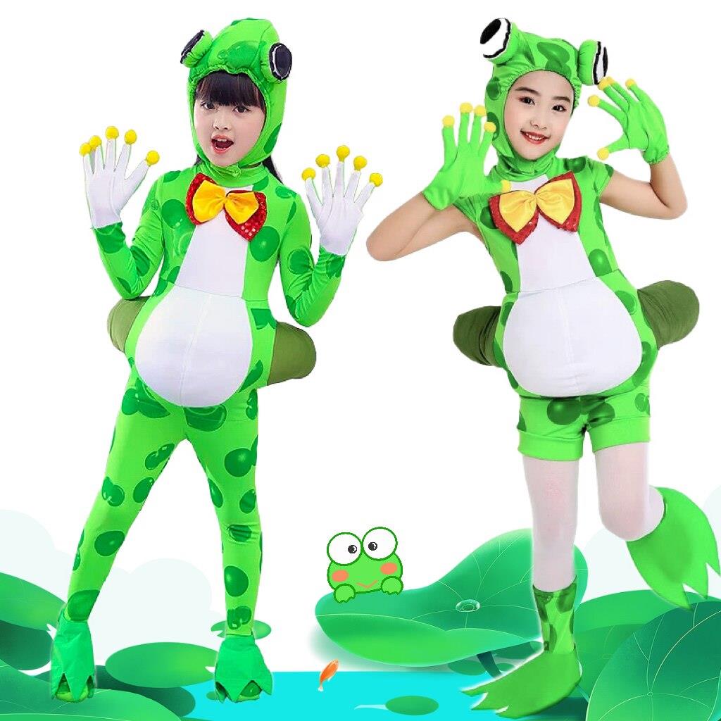儿童卡通青蛙表演服四面弹性动物舞蹈服装小荷风采演出服饰