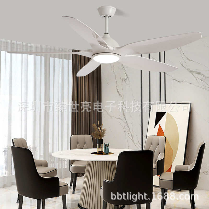 高品质现代5叶ABS节能静音电机遥控装饰客厅卧室室内照明吊扇灯