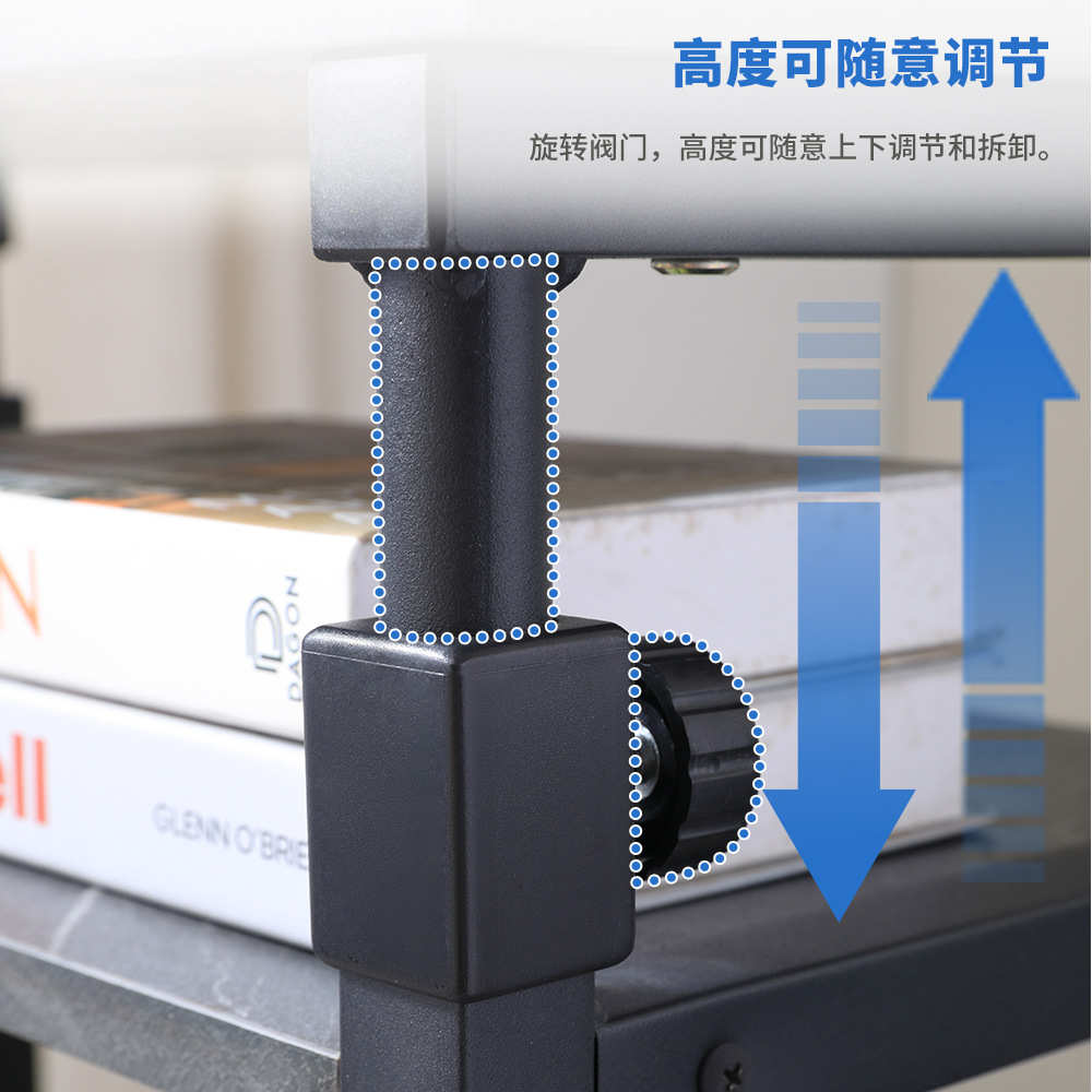 家用厨房置物架卧室客厅储物架子可移动升降电脑主机多层收纳架
