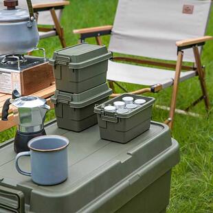 户外露营迷你桌面收纳盒旅行野游小号便携式调味瓶罐收纳箱带盖