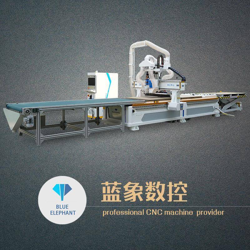 板式家具自动上下料全自动大型家具橱柜直排换刀加工中心蓝象