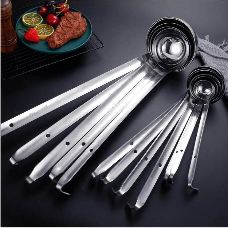 不锈钢带钩量勺长柄带刻度勺克勺奶茶计量勺定量汤勺盎司安士汁勺,餐饮具,叉/勺/筷套装,淘宝优惠券,粉丝福利购,淘宝优惠卷