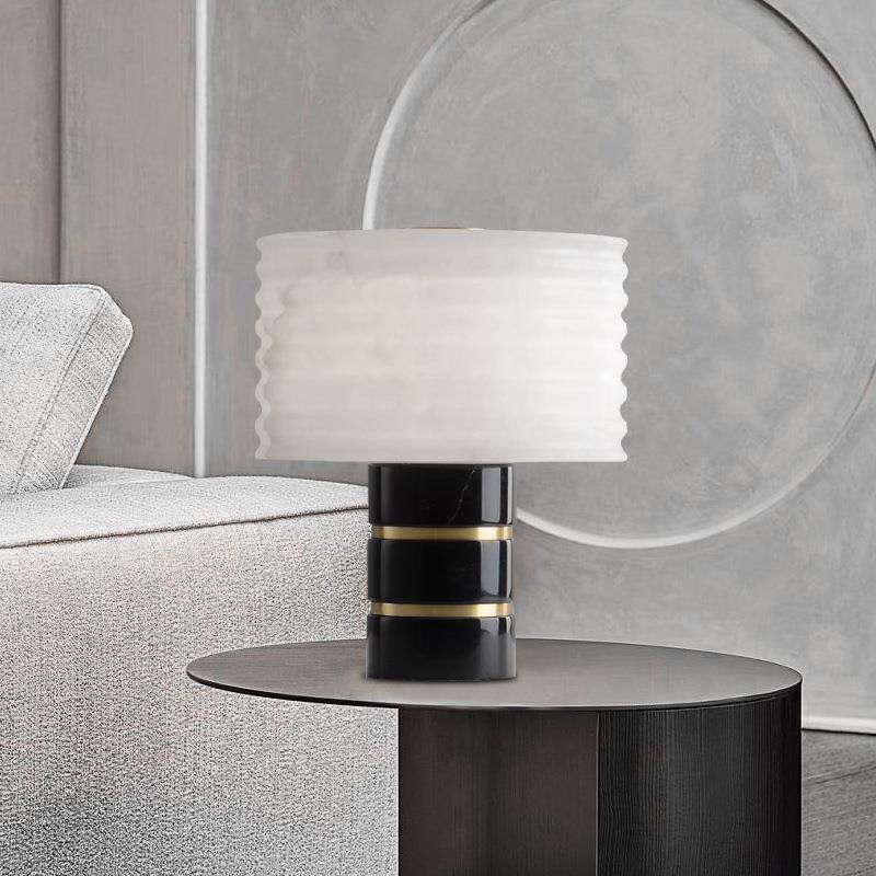 天然云石台灯全铜卧室床头灯客厅后现代简约设计师轻奢别墅灯具