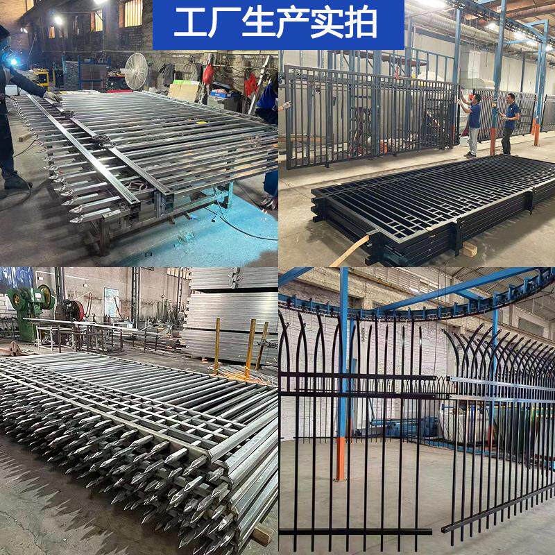 厂区锌钢围墙护栏小区围墙铁艺栏杆院墙隔离金属栅栏锌钢围墙围栏