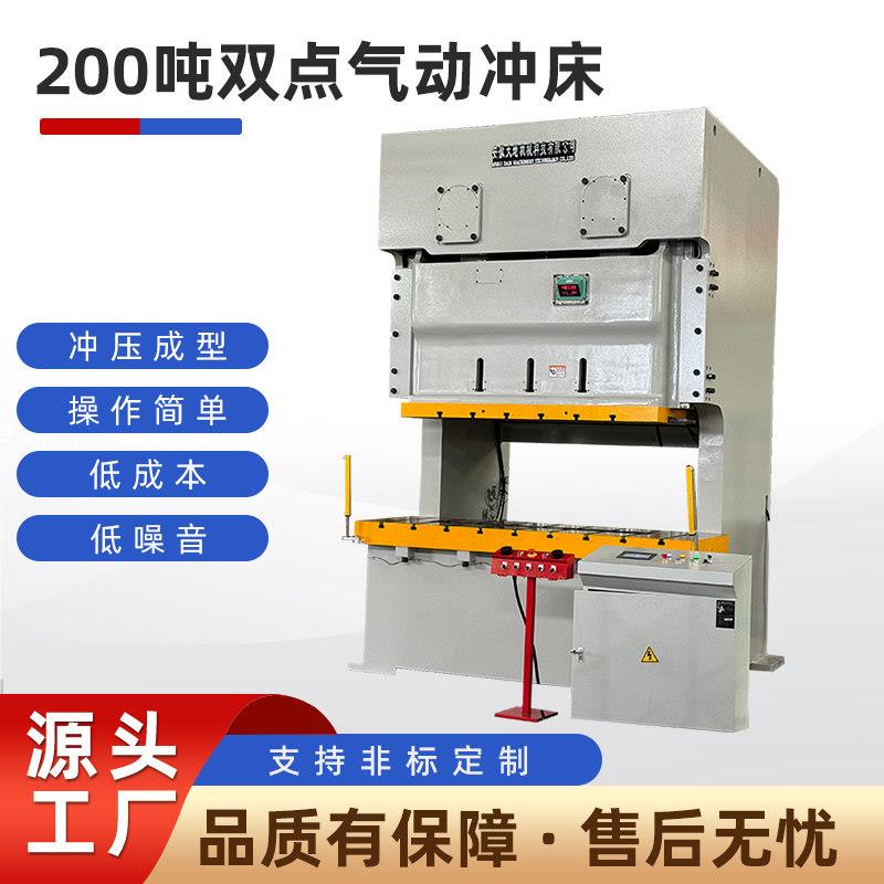 气动冲床双点200吨开式双点冲压机床精密大型冲孔压力机厂家现货图片
