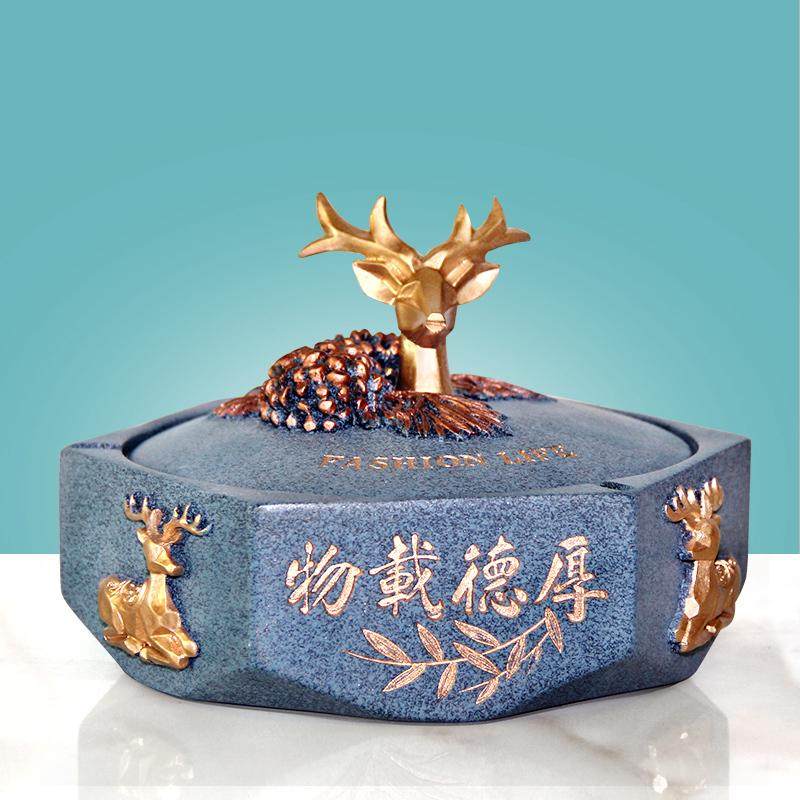 烟灰缸个性创意办公室高档烟灰缸带盖防飞灰家用客厅茶几欧式摆件,节庆用品/礼品,时尚烟灰缸,淘宝优惠券,粉丝福利购,淘宝优惠卷
