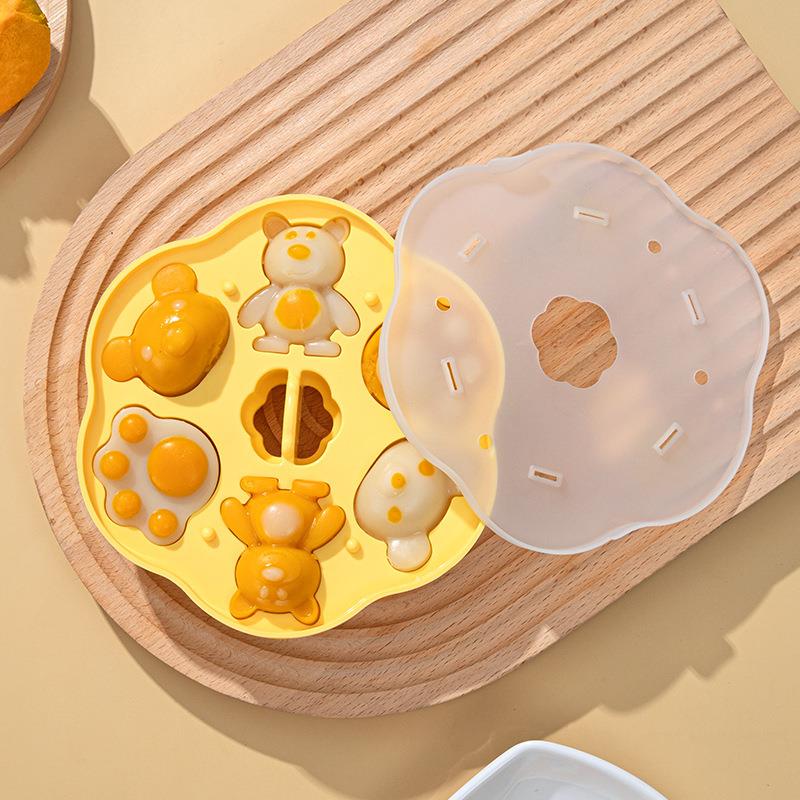 宝宝辅食蒸糕模具婴幼儿硅胶可蒸煮工具猫爪蛋糕磨具造型糕点烘培