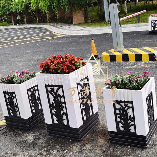 PVC塑木花箱装饰塑料道路种植组合花箱塑木花箱广场道路景观花箱