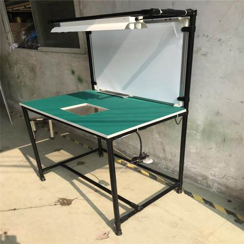 珠三角厂家黑色防静电精益管操作台晒网看板工作台