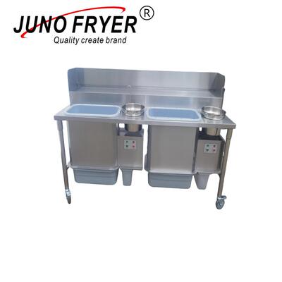 君诺电动筛粉机带毛刷自动裹粉台炸鸡店操作台商用食品裹粉