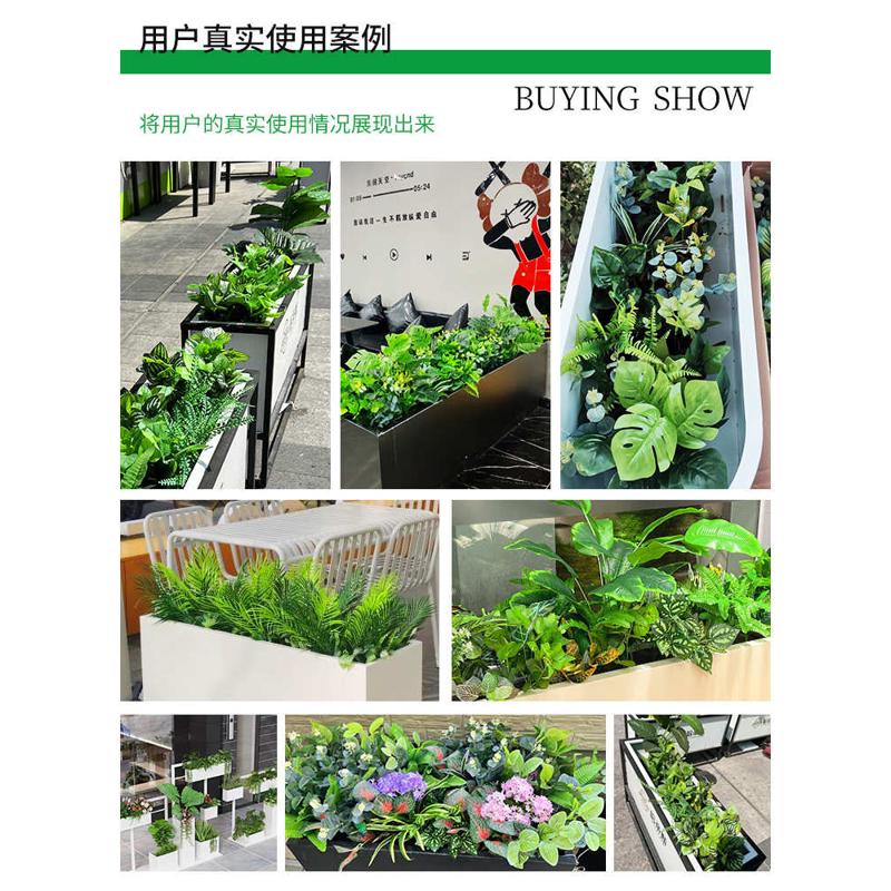 仿真绿植假花造景花槽花箱高级仿生植物阳台户外景观栅栏摆设装饰