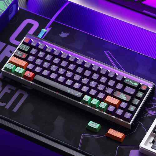 FBB原创键帽EVA初号机1.7mm热升华PBT客制化键盘磁轴紫色日文字根