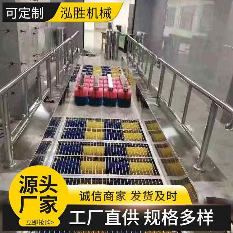 红外线感应矿用全自动双通道洗靴机不锈钢材质4.2米无动力洗鞋机