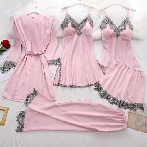 Suspended pajamas, pajamas, ladies' home wear 五件套睡裙