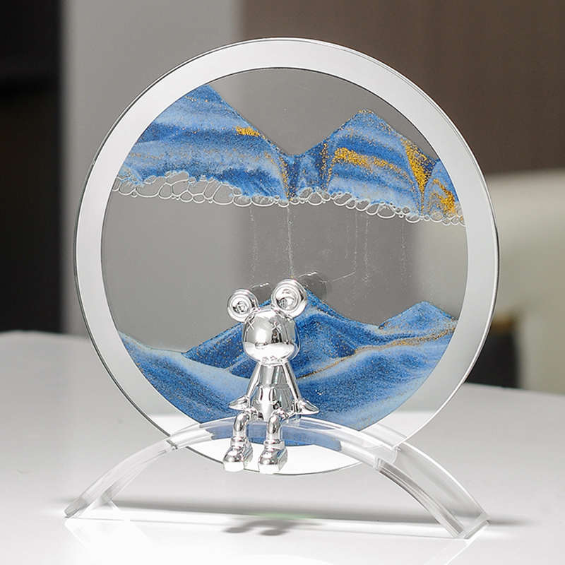 暴力熊3d流沙画摆件创意沙漏高级感客厅办公室装饰品儿童生日礼物图片