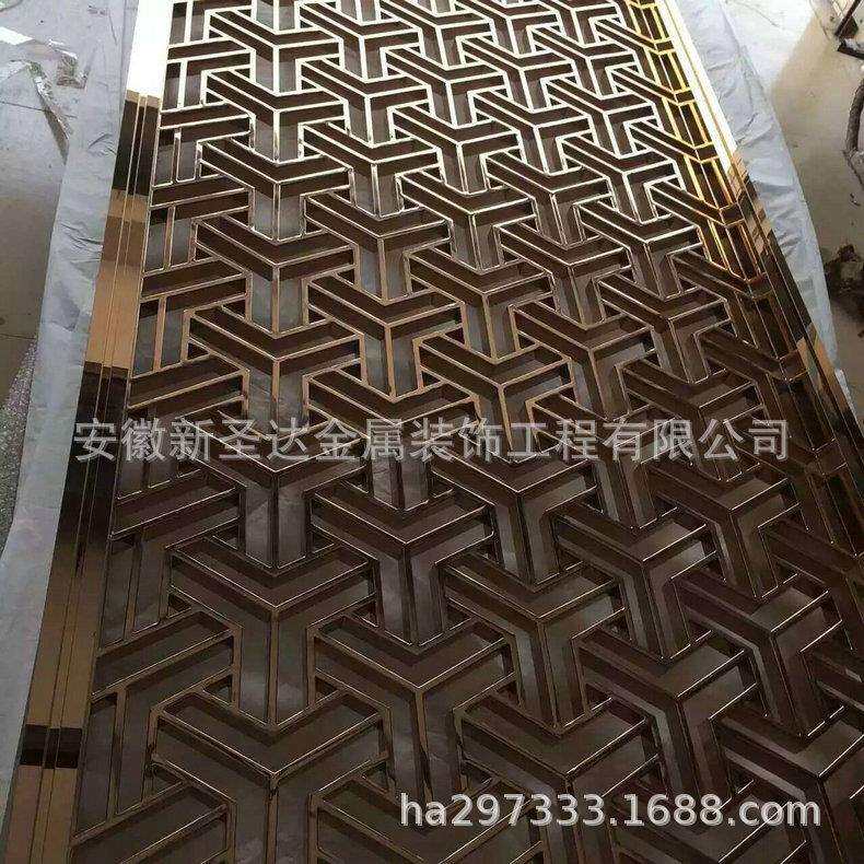 仿铜锈锈钢01宾馆别墅不屏风中式不钢屏钢风欧式不锈花格屏风