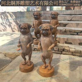 铸铜狼狗牧羊犬动物雕塑，纯铜哈巴狗土狗，金毛雕像园林公园绿地景观