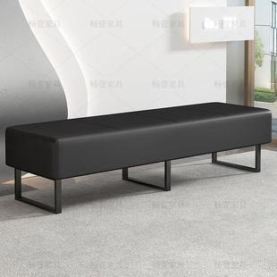 网红理髲店长条沙发凳门店休息区等候椅服装店鞋店机构窄条小沙发