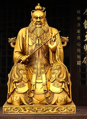 纯铜张天师摆件龙虎山张道陵铜像高明大帝执剑天师大号家用工艺礼