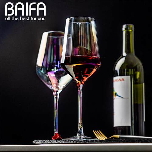 欧式奢华高档波尔多红酒杯 水晶玻璃创意个性家用大号炫彩 高脚杯