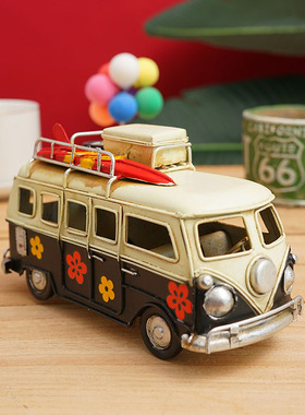 儿童房装饰品铁艺小车装饰摆件