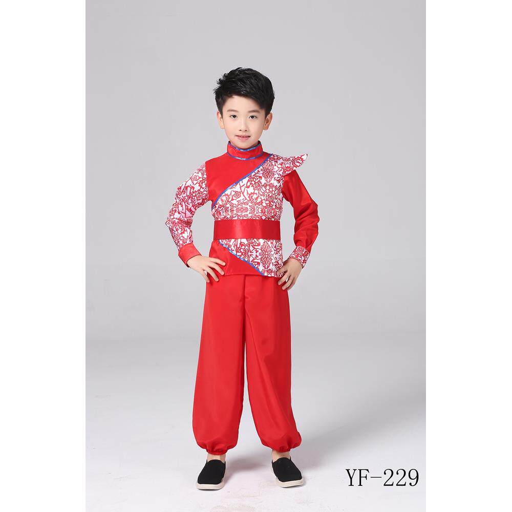 高档童中儿风打国鼓服腰鼓歌服武术演出服男女喜庆秧服鼓子少年表