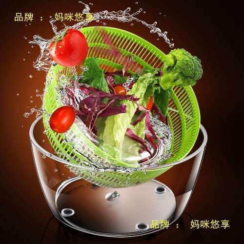 蔬菜脱水器菜馅甩干机洗菜脱水手动甩菜器沙拉果蔬离心沥水篮