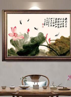 饰画装有中XMX式餐厅单幅墙壁挂画厅走廊过道卧框客室玄关横版风