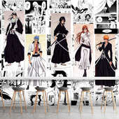 卡通动漫死神黑崎一护墙纸儿童房卧室床头墙布火锅料理店漫画壁纸